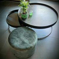 Sfeerfoto Velvet poef Beau donkergroen