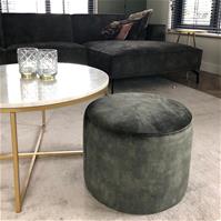 Sfeerfoto Velvet poef Beau donkergroen