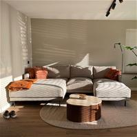 Sfeerfoto Design Hocker Denver Stoff rechteckig taupe