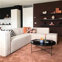 Sfeerfoto Hoekbank Memphis wit/beige stof chenille rechts