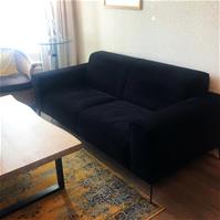 Sfeerfoto Samt Sofa Vegas 2,5-Sitzer schwarz