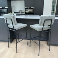 Sfeerfoto Scandinavische barkruk Espen groen gerecyclede stof 64-77 cm