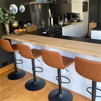 Sfeerfoto Barhocker Leder Texas höhenverstellbar cognac 60-76 cm