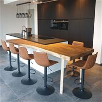 Sfeerfoto Barhocker Leder Texas höhenverstellbar cognac 60-76 cm