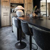 Sfeerfoto Barhocker Leder Texas höhenverstellbar anthrazit 60-76 cm