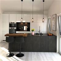 Sfeerfoto Industriële Barkruk Texas draaibaar eco-leer antraciet 60-76cm
