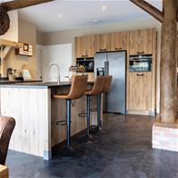 Sfeerfoto Barhocker Leder Boston höhenverstellbar cognac 60-76 cm