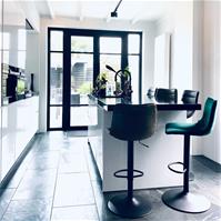 Sfeerfoto Barhocker Leder Boston höhenverstellbar anthrazit 60-76 cm