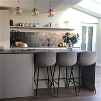 Sfeerfoto Barhocker Samt Mikky 65 - 78 cm taupe