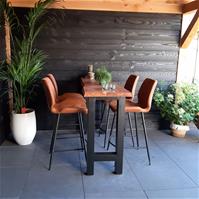 Sfeerfoto Industriële barkruk Barrel cognac eco-leer 69 cm