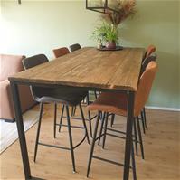 Sfeerfoto Industriële barkruk Barrel cognac eco-leer 69 cm