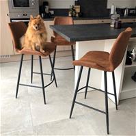 Sfeerfoto Barhocker Leder Barrel cognac 69 cm