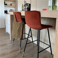 Sfeerfoto Velvet barkruk Mikky koper 65-78 cm