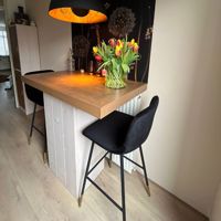 Sfeerfoto Velvet barkruk Mikky zwart 65-78 cm