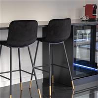 Sfeerfoto Barhocker Samt Mikky 65 - 78 cm schwarz