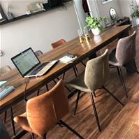 Sfeerfoto Esszimmerstuhl Leder Barrel anthrazit