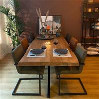 Sfeerfoto Esszimmerstuhl Eco-Leder Block mit Armlehne cognac