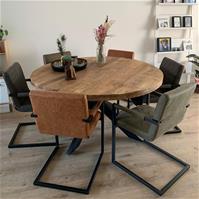 Sfeerfoto Esszimmerstuhl Eco-Leder Block mit Armlehne olivgrün