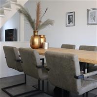 Sfeerfoto Esszimmerstuhl Eco-Leder Diamond mit Armlehne olivgrün