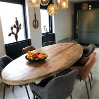 Sfeerfoto Industriële eetkamerstoel Club antraciet eco-leer