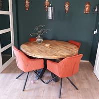 Sfeerfoto Esszimmerstuhl Samt Furtado 180° drehbar kupfer