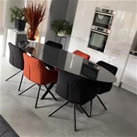 Sfeerfoto Esszimmerstuhl Samt Furtado 180° drehbar kupfer