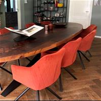 Sfeerfoto Esszimmerstuhl Samt Furtado 180° drehbar kupfer