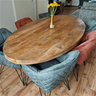 Sfeerfoto Velvet eetkamerstoel Jayron groen