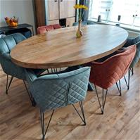 Sfeerfoto Velvet eetkamerstoel Jayron groen