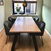 Sfeerfoto Velvet eetkamerstoel Jayron groen