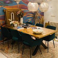 Sfeerfoto Velvet eetkamerstoel Mika donkergroen