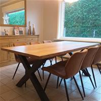 Sfeerfoto Esszimmerstuhl Microfaser Morris cognac