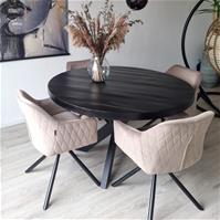 Sfeerfoto Esszimmerstuhl Samt Furtado 180° drehbar taupe