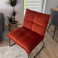 Sfeerfoto Samt Sessel Malaga modern kupfer / rostbraun