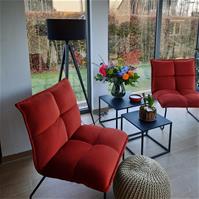 Sfeerfoto Samt Sessel Malaga modern kupfer / rostbraun