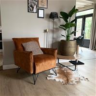 Sfeerfoto Fauteuil velours Mika cuivre
