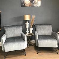 Sfeerfoto Velvet fauteuil Mika grijs