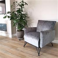 Sfeerfoto Samt Sessel Mika mit Armlehne grau