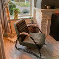 Sfeerfoto Industriële fauteuil Ivy eco-leer olijfgroen