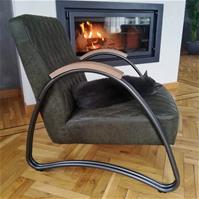 Sfeerfoto Industriële fauteuil Ivy eco-leer olijfgroen