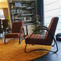 Sfeerfoto Ledersessel Ivy Industrial Design cognac
