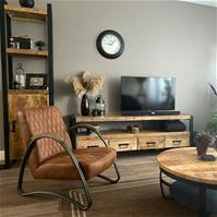 Sfeerfoto Ledersessel Ivy Industrial Design cognac