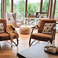 Sfeerfoto Ledersessel Ivy Industrial Design cognac