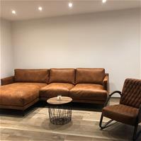 Sfeerfoto Ledersessel Ivy Industrial Design cognac