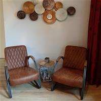 Sfeerfoto Industriële fauteuil Ivy eco-leer cognac