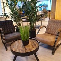 Sfeerfoto Industriële fauteuil Ivy eco-leer beige