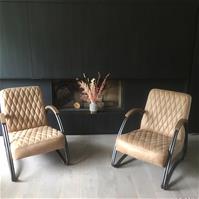 Sfeerfoto Industriële fauteuil Ivy eco-leer beige