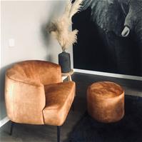 Sfeerfoto Samt Sessel Billy modern ockergelb/cognac