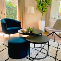 Sfeerfoto Velvet fauteuil Amy donkerblauw