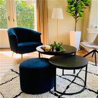 Sfeerfoto Samt Sessel Amy modern dunkelblau